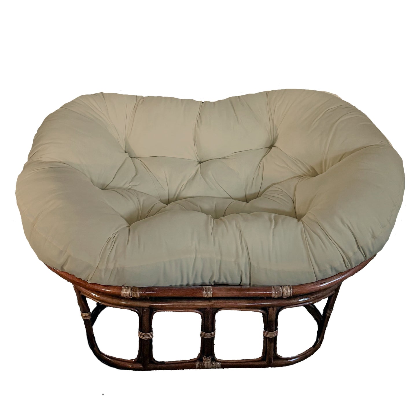 Double Papasan Chair frame with DELUXE cushion - Solid Outdoor Fabric