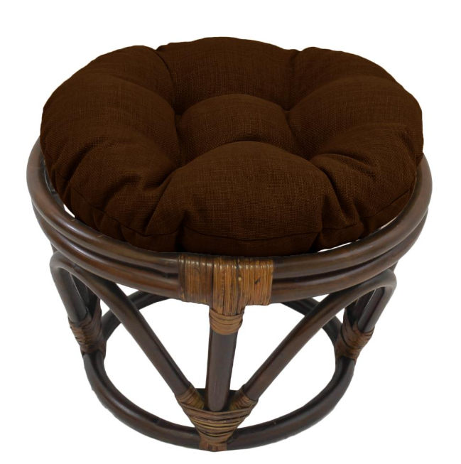 Footstool frame and cushion (Tufted Style) - Solid Outdoor Fabric